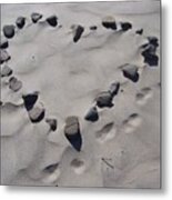 Heart In The Sand Metal Print