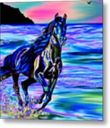 Beach Horse Metal Print