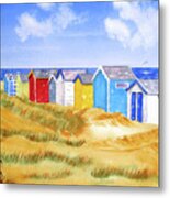 Beach Huts Metal Print