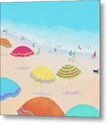 Beach Painting - Bright Sunny Day Metal Print