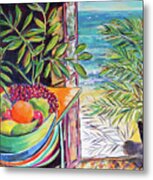 Beach View From A Window Metal Print