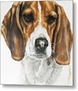 Beagle In Watercolor Metal Print
