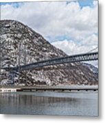 Bear Mountain Bridge With April Snow Metal Print