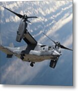 Bell Boeing Osprey V-22 Helicopter Close Up View Flying Metal Print