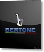 Bertone - 3 D Badge On Black Metal Print