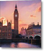 Big Ben And Parliament Sunset Metal Print
