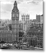 Big Ben With Westminster Abbey Metal Print