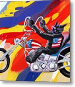 Biker Cat Metal Print