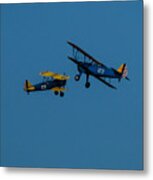 Biplanes Near Collision 5x7 Metal Print