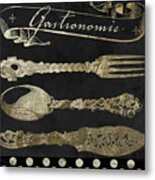 Bistro Parisienne Gastronomie Gold Metal Print