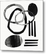 Black And White- Abstract Art Metal Print