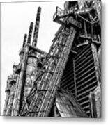 Black And White - Bethlehem Steel Mill Metal Print