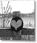Black And White Fence Metal Print