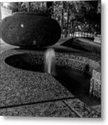 Black And White Fountain Metal Print