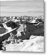 Black And White Of The Summit Of Mount Elbert Colorado In Winter Metal Print
