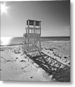 Black And White Photography The Beach Metal Print