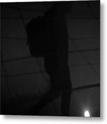 Black And White Silhouette Of A Man Metal Print