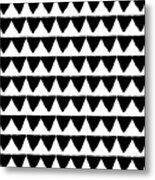 Black And White Triangles- Art By Linda Woods Metal Print