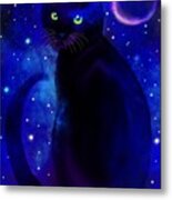 Black Cat Blues Metal Print