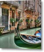 Black Gondola Metal Print