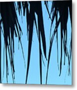 Black Palms On Blue Sky Metal Print