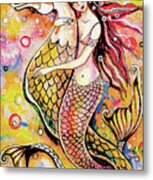 Black Sea Mermaid Metal Print