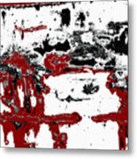 Black White Red Allover  Iii Metal Print