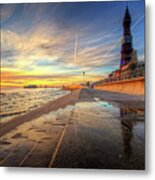 Blackpool Sunset Metal Print