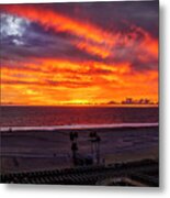 Blazing Sunset Over Malibu Metal Print