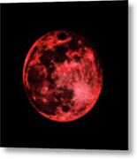 Blood Red Moonscape 3644b Metal Print