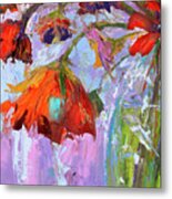 Blossom Dreams In A Vase Oil Painting, Floral Still Life Metal Print