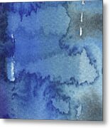 Blue Abstract Cool Waters Iii Metal Print
