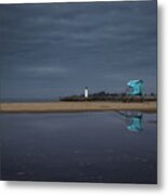 Blue And Grey Metal Print