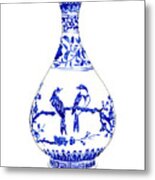 Blue And White Ginger Jar Chinoiserie 7 Metal Print