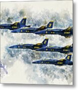 Blue Angels - Painting Metal Print