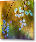Blue Autumn Berries Metal Print