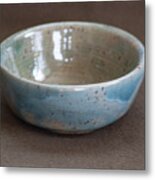 Blue Ceramic Drippy Bowl Metal Print