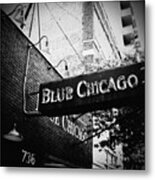 Blue Chicago Nightclub Metal Print