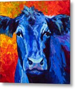 Blue Cow Ii Metal Print