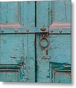 Blue Door Of Cortona Metal Print