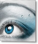 Blue Eye With Artistic Make-up Art Print Metal Print