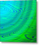 Blue Green Distort Abstract Metal Print