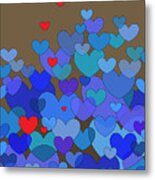 Blue Hearts Metal Print