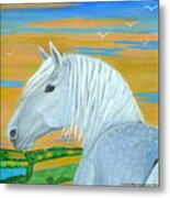 Blue Horse Metal Print