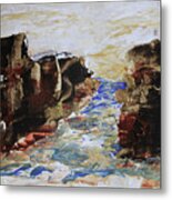 Blue Inlet Abstract Metal Print