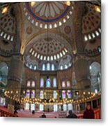 Blue Mosque Interior Metal Print