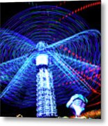 Blue Orbs Abstract Metal Print