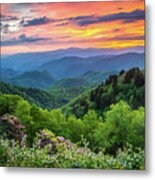 Blue Ridge Parkway Nc Spring Kaleidoscope Metal Print