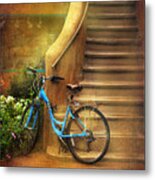 Blue Taos Bicycle Metal Print