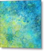Blue Yellow Abstract Beach Fizz Metal Print by Michelle Wrighton
